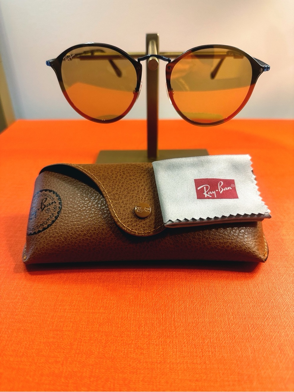 Ray-Ban RB3574N Blaze Round Black Copper Mirror Sunglasses 59mm - LIKE NEW